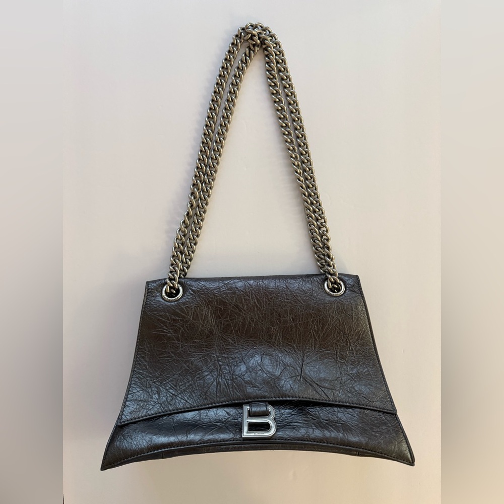 Balenciaga Dark Gray Shoulder Bag WOMEN'S CRUSH CHAIN BAG MEDIUM - Picture 15 of 16
